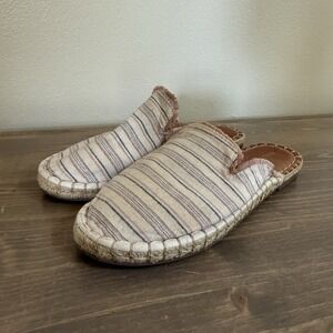 Maurice's‎ Womens 8 Monique Stripe Slip On Backless Flats Shoes